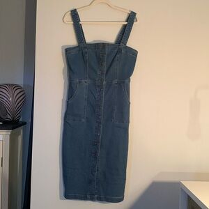Denim Jumper Dress, Sz L
